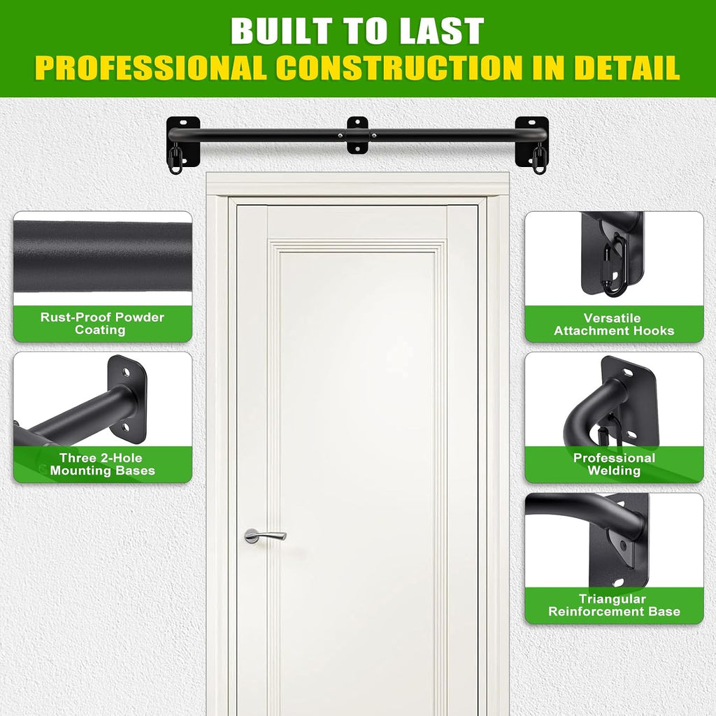 32"/36" Wall Mount Pull Up Bar Joist Mount Chin Up Bar for Doorway | Heavy Duty Steel Construction Support 450 lb