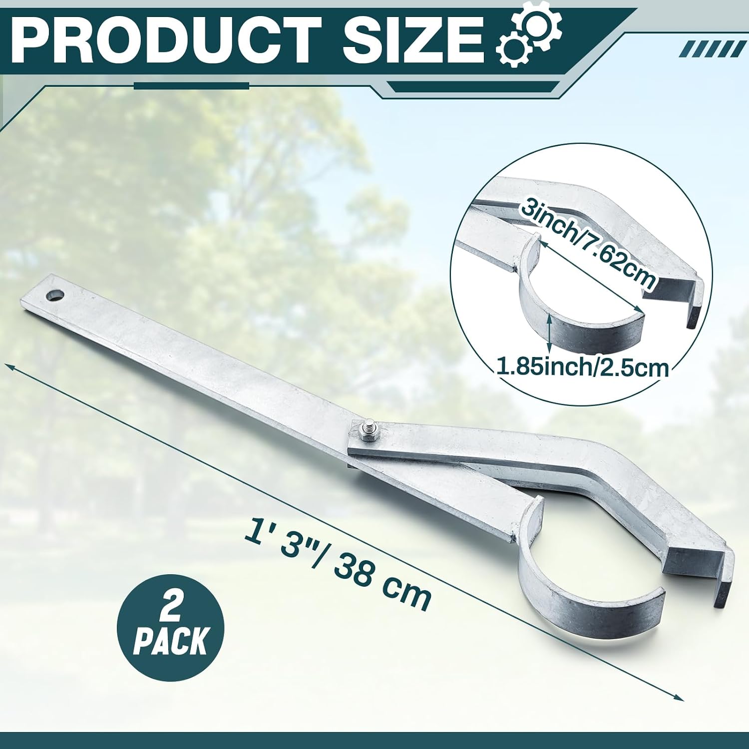 2 Pcs 1' 3" Chain Link Fabric Fence Stretcher Tool Galvanized Chain Link Fence Wire Stretcher Bar Manual Fabric Tool