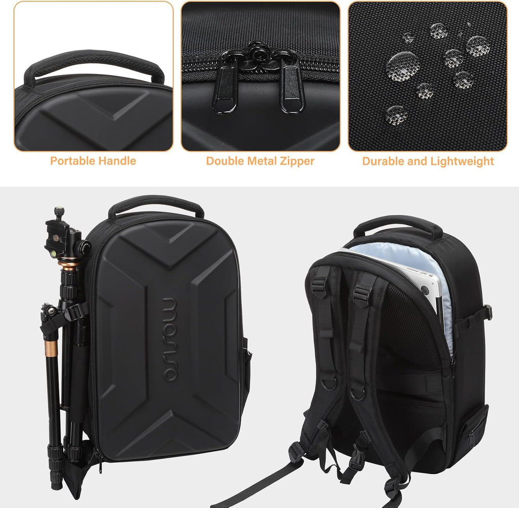Camera Backpack, Photography Camera Bag Waterproof Hardshell Case | DSLR/SLR/Mirrorless Geometric Camera Bag with