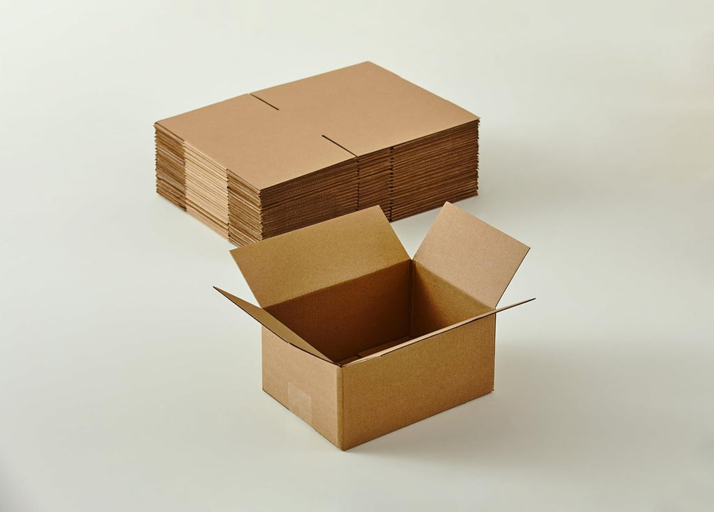 25 Packs Small Shipping Boxes 8X6X4 Inches, Kraft Corrugated Cardboard Boxes