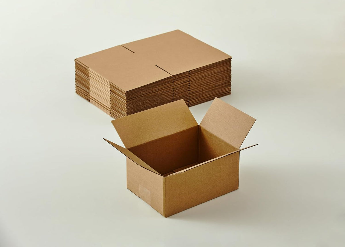 25 Packs Small Shipping Boxes 8X6X4 Inches, Kraft Corrugated Cardboard Boxes