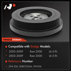 A-Premium Engine Harmonic Balancer Crankshaft Pulley Compatible with Dodge