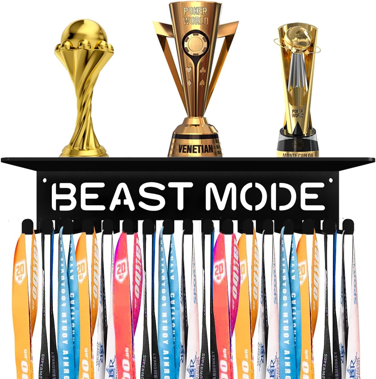 Medal Hanger Ribbon Holder Wall Metal Rack Organizer Awards Ribbon Cheer Gymnastics Soccer Runner Medals