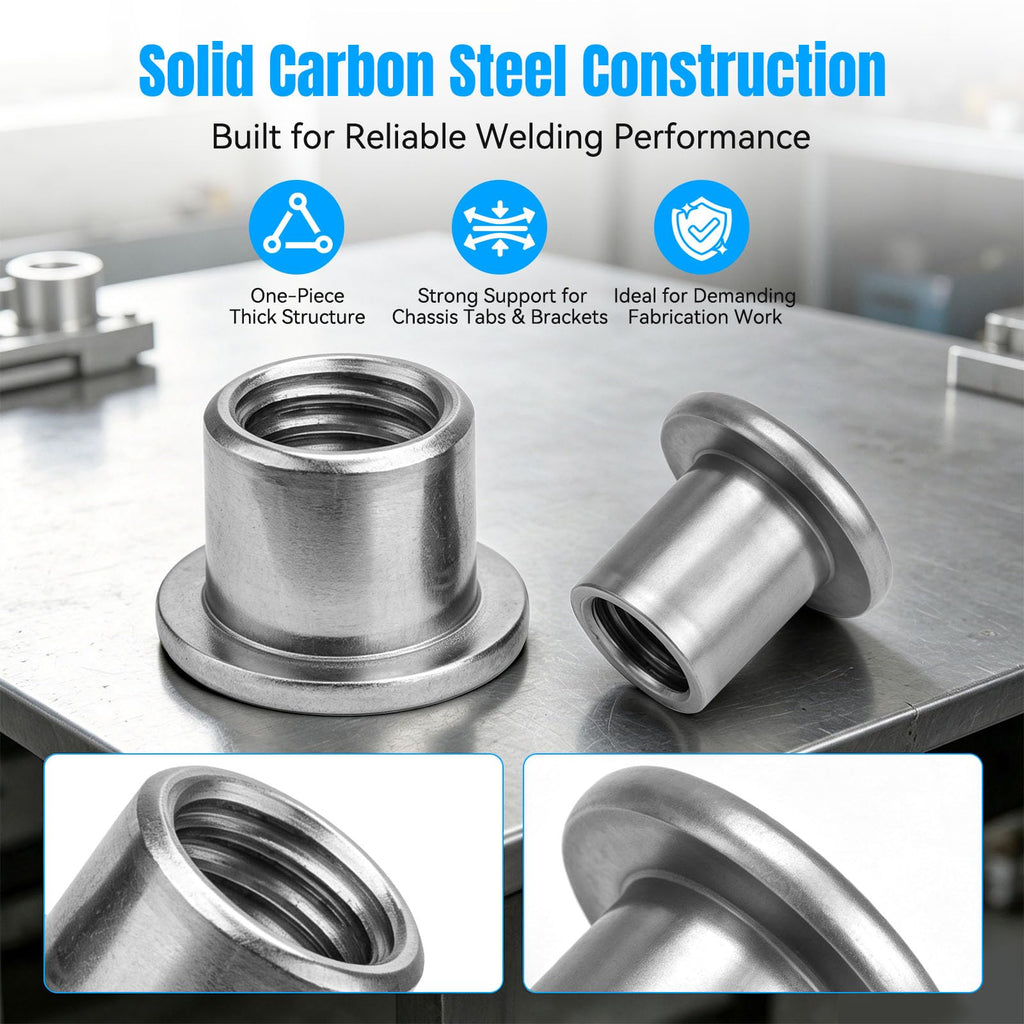 JERBOR 40PCS T-Shaped Weld Nuts, 4 Size 1/4"-20, 5/16"-18, 3/8"-16, 1/2"-13