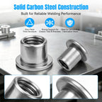 JERBOR 40PCS T-Shaped Weld Nuts, 4 Size 1/4"-20, 5/16"-18, 3/8"-16, 1/2"-13