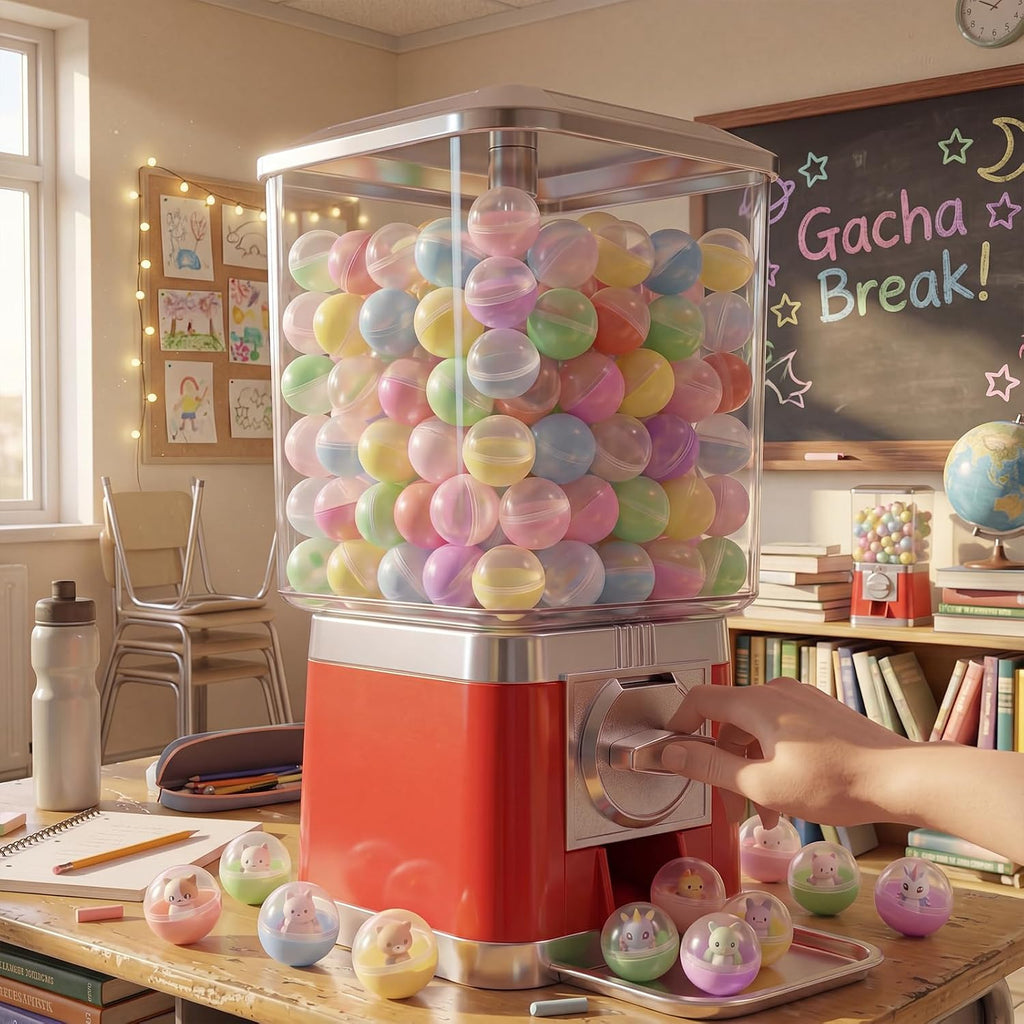 31 Pcs Classroom Gumball Prize Machine with Empty Balls 17 x 7.8 x 7.8 Inches Teacher Student Classroom Token Reward