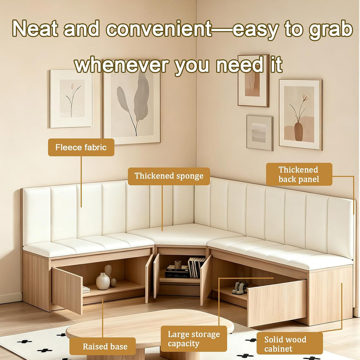 Restaurant Booth Seating Bench(39.4" Width x 17.7" Depth x 33.5" Height)