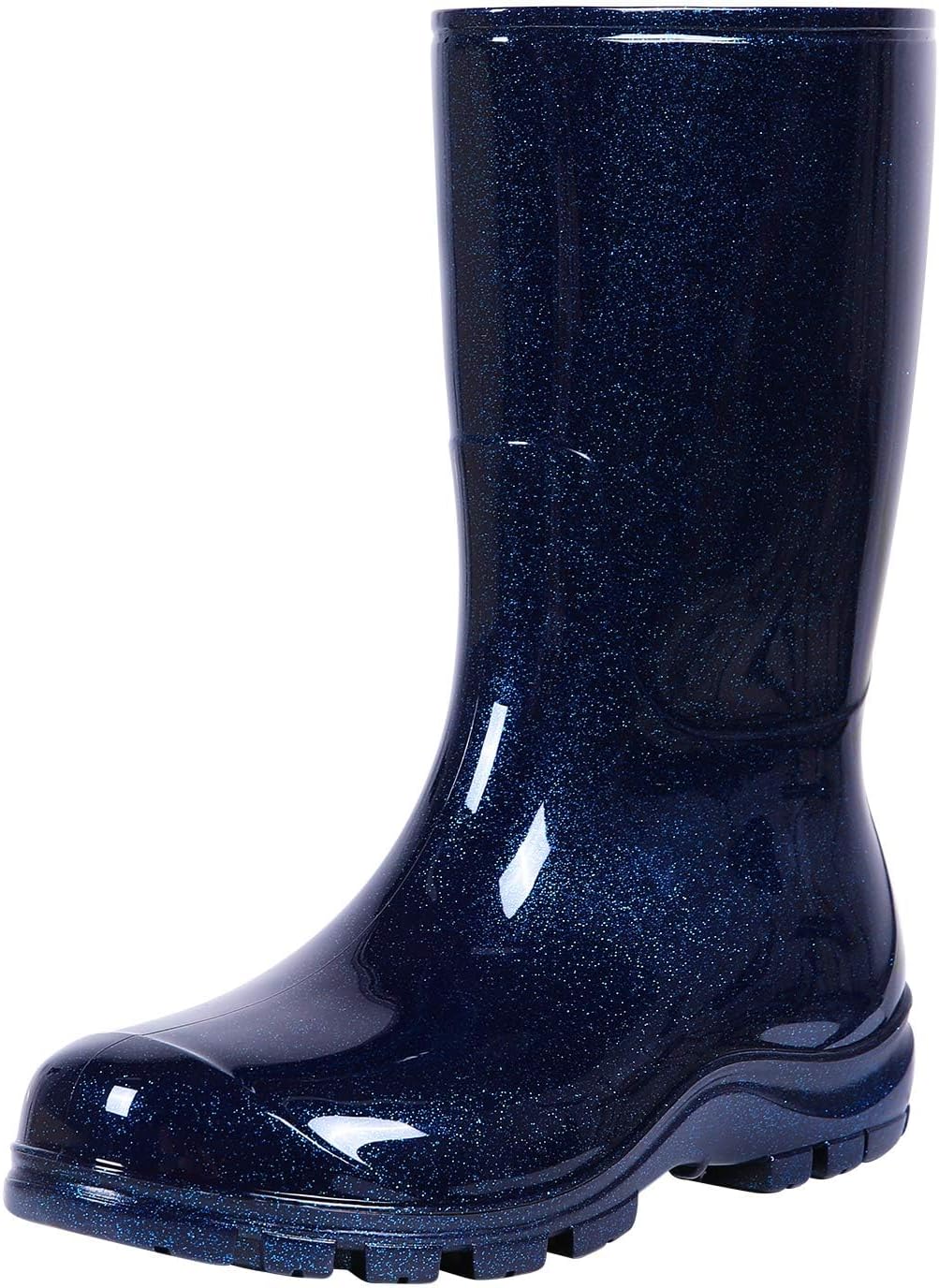 Women's Mid Calf Rain Boots Printed Waterproof Rubber Boots Short Garden Shoes