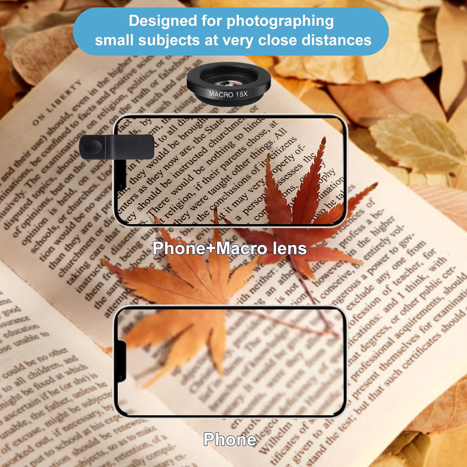 Phone Camera Lens (11 Lenses) Phone Lens Kit, Clip on Fisheye/Macro/Wide Angle Lens Attachment with Travel Case for