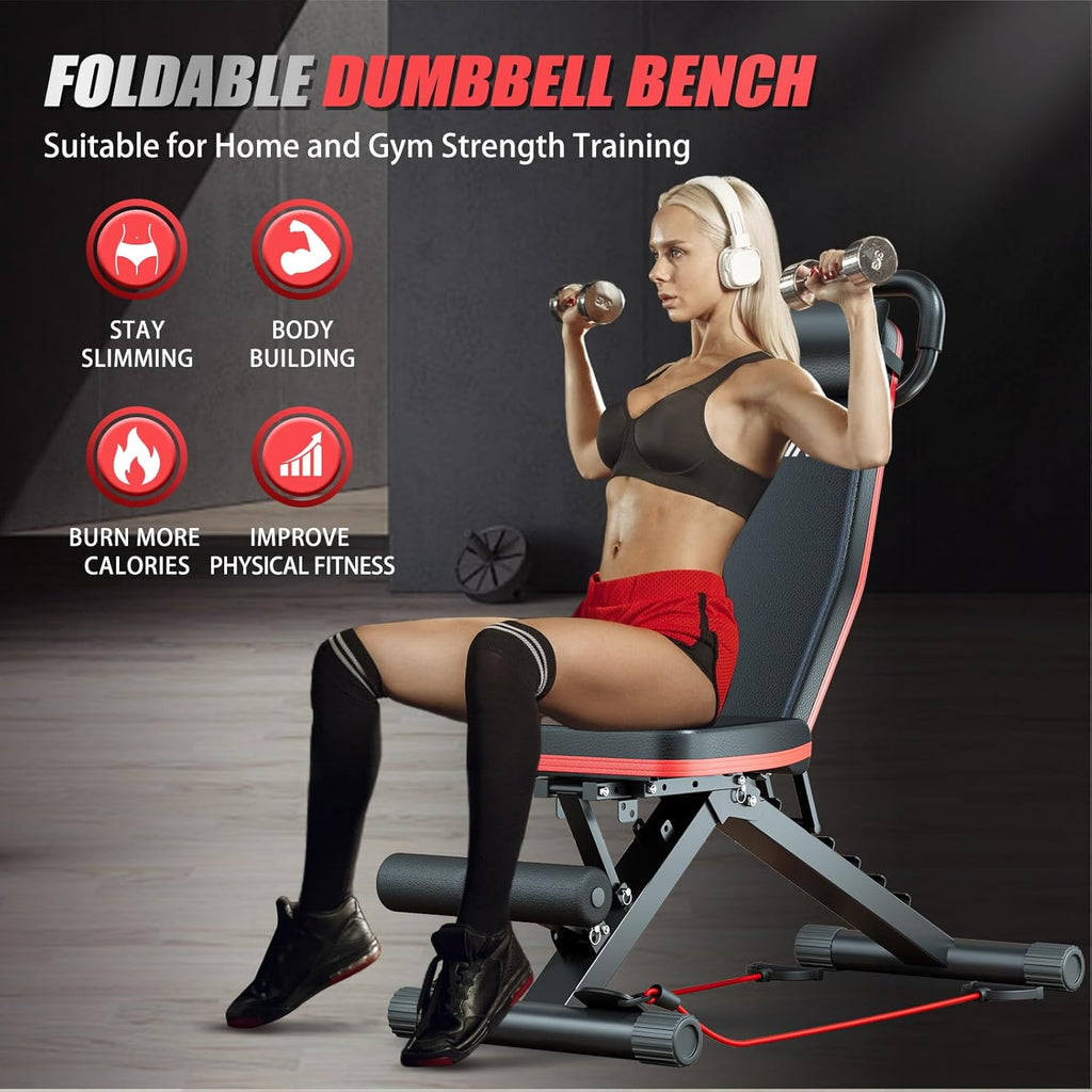 2026 Adjustable Weight Bench - 1000LBS Foldable Workout Bench for Home Gym | Leg Extension, Foldable Incline Decline