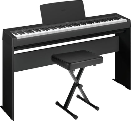 P-143 Digital Piano Bundle, Includes 88-Key Weighted Musical Keyboard, Stand, Bench, Music Rest, and Sustain Foot