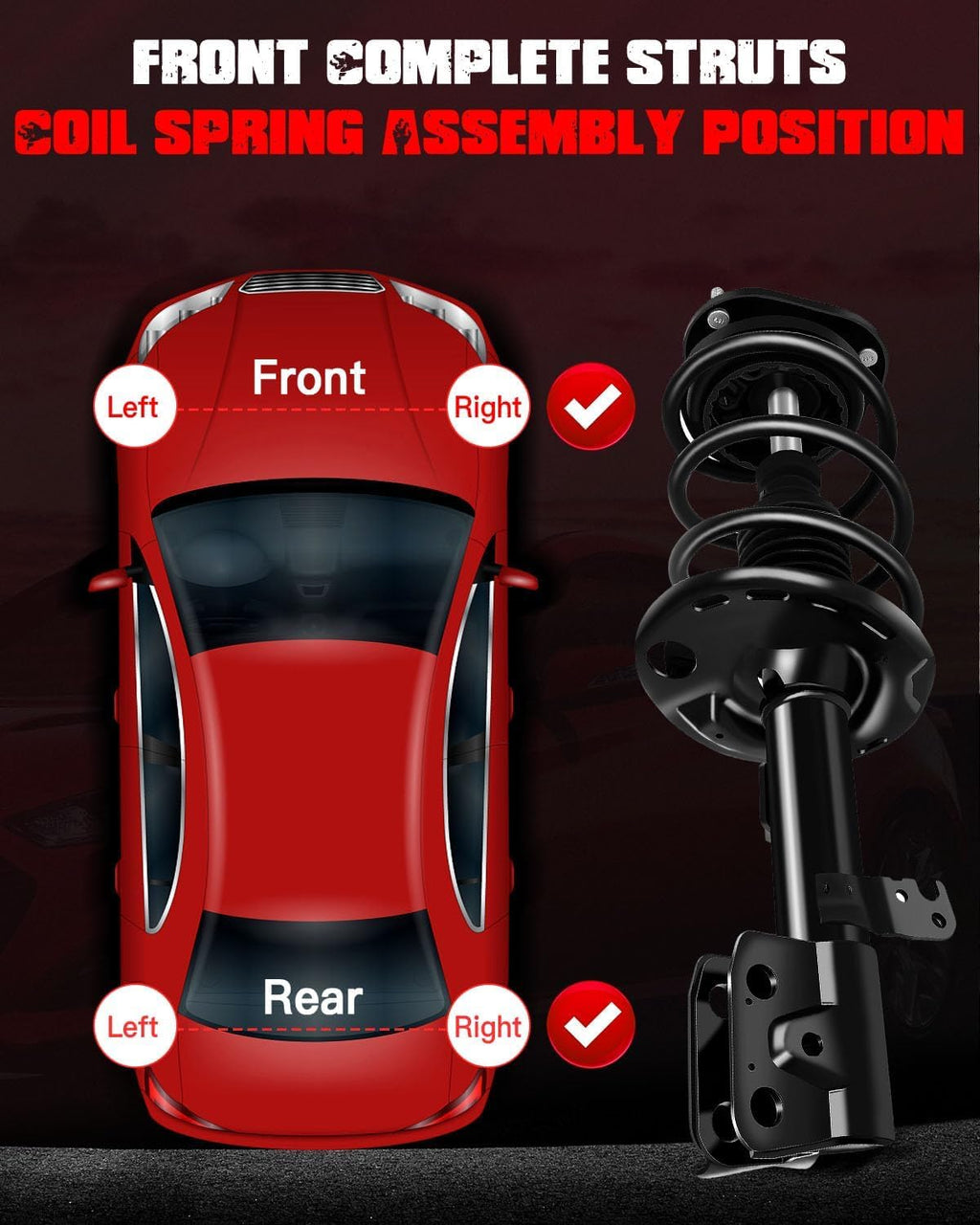 GDSMOMTU Strut Shock Assembly Fit 2014-2019 for Toyota for Corolla 1.8L