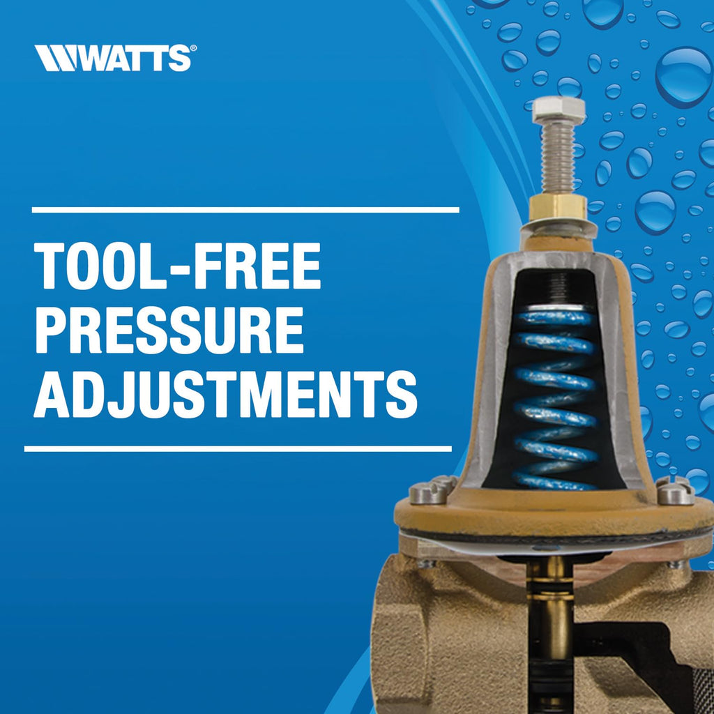 Watts 0009337 Lead-Free Water Pressure Reducing Valve 1 In Double Union