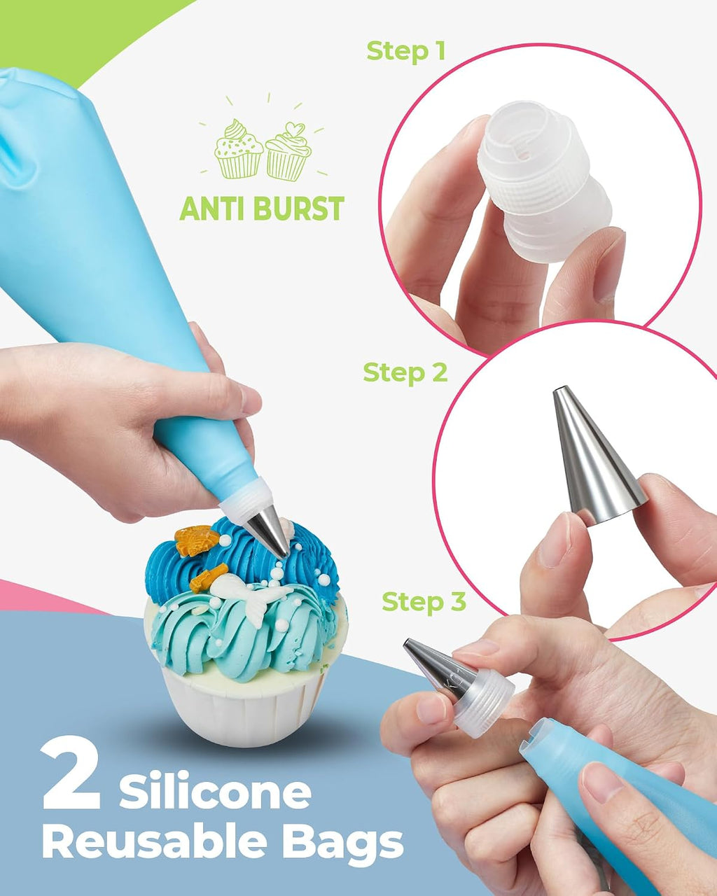 32 Piping Bags and Tips Set Frosting Piping Kit for Beginners & Pros
