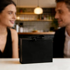 Black Gift Box with Ribbon 10.2x9x3.74 in, Foldable Magnetic Gift Boxes for Wrapping Gifts, Bridesmaid Groomsman