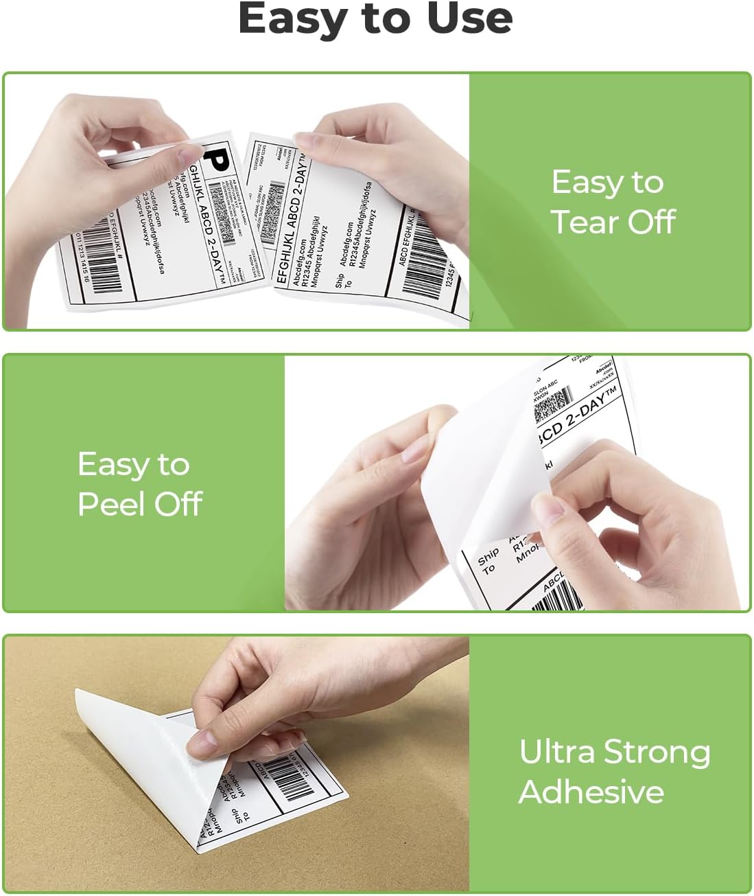 4x6 Thermal Labels Fanfold, 500 Shipping Labels for Label Printer | Commercial Grade, No BPA or BPS, Print Clear and