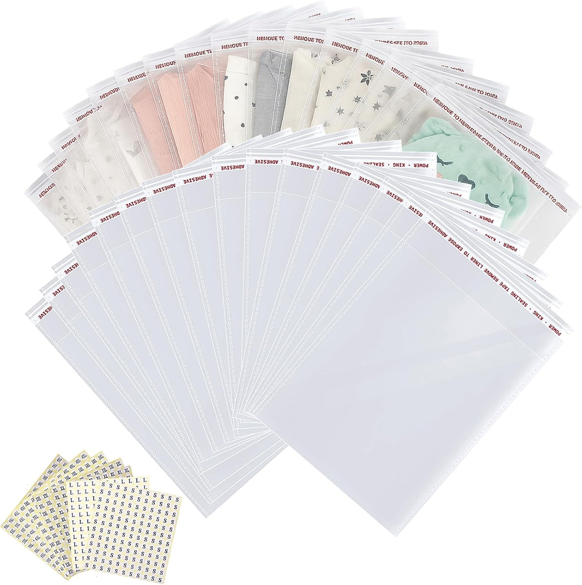 12 x 16 inches Large Resealable Cellophane Bags 1000 pcs Self Sealing for Packaging Products Self-adhesive Cello Bag