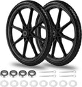 20" Flat Free Tire and Wheel with 3/4" & 5/8" Bearing, Replacement Wheels for Rubbermaid Wheelbarrow,Lawn Carts, Big