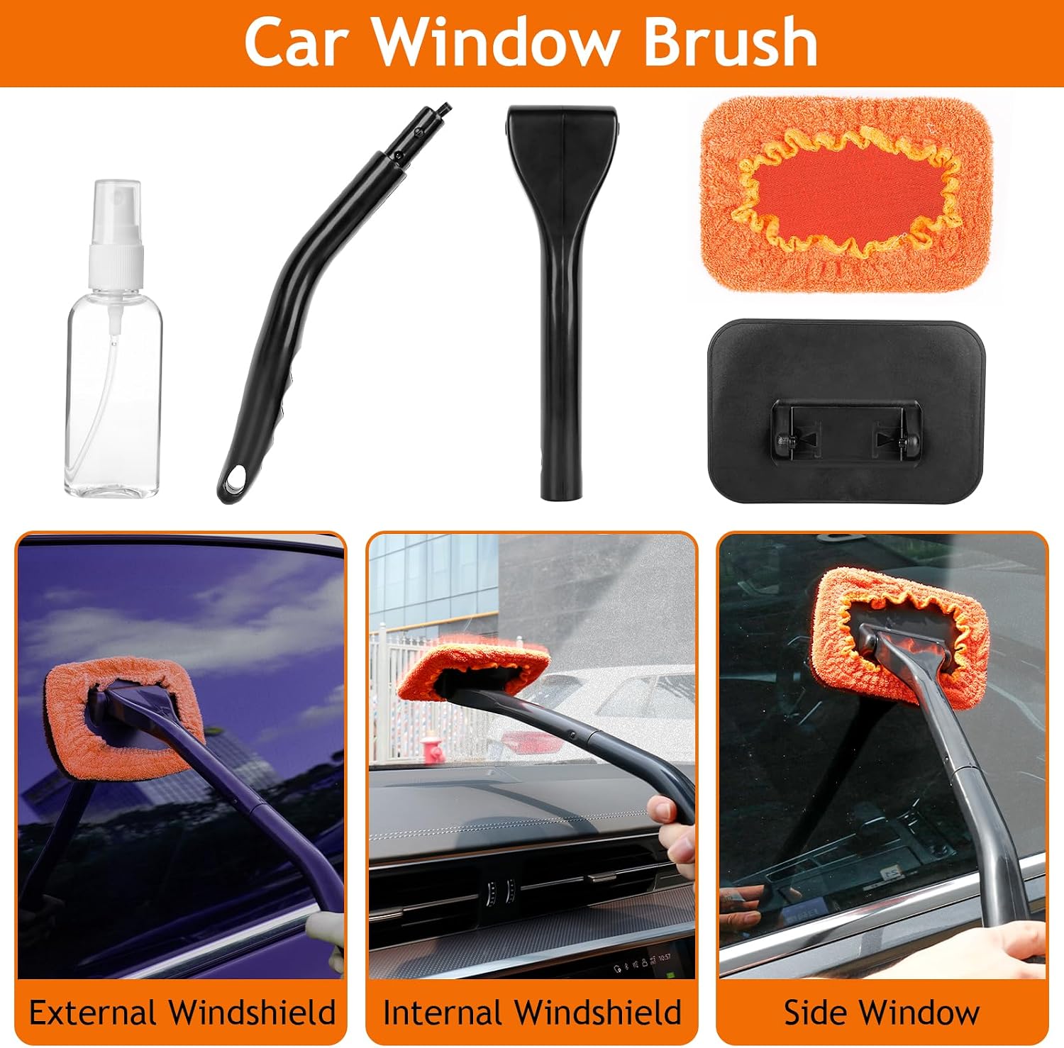 Windshield Cleaner Tool, Car Detailing Kit Interior, Car Cleaning Kit Interior and Exterior Detail Brush, Auto