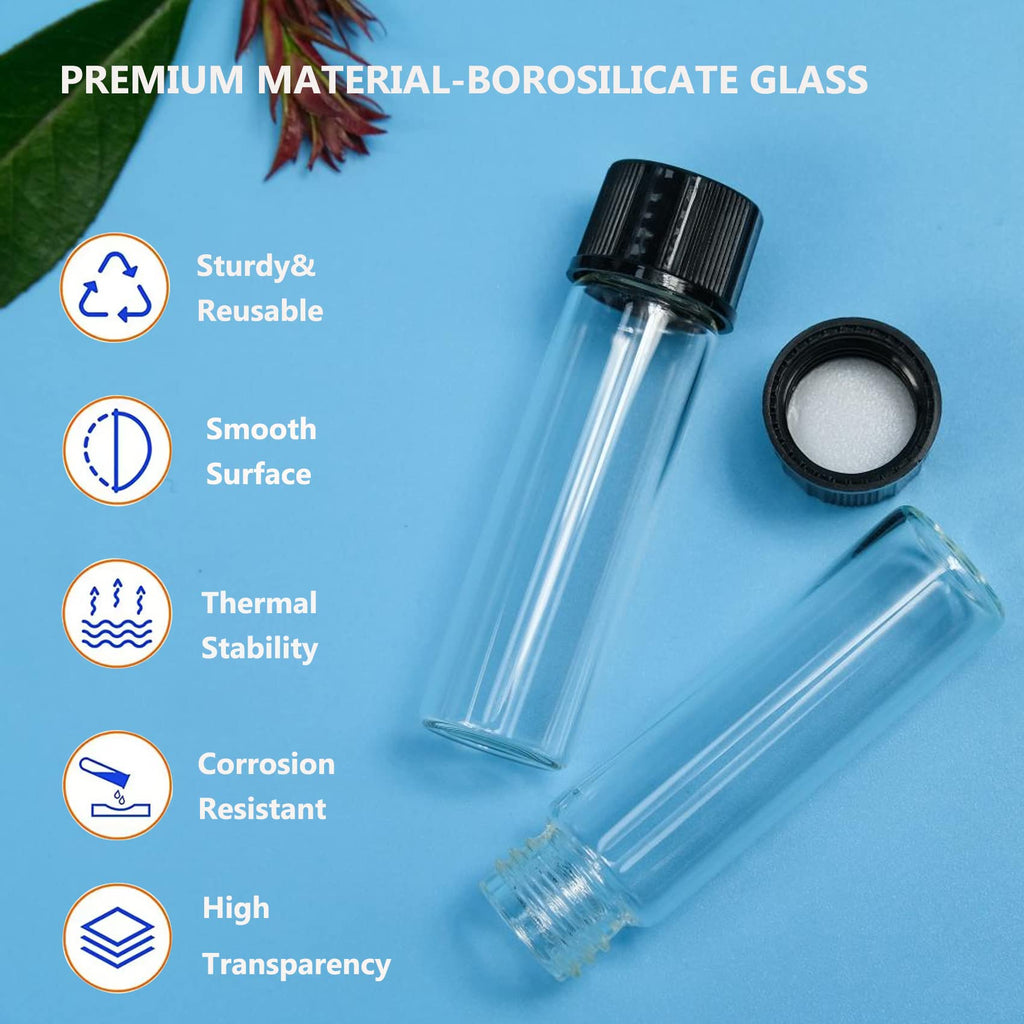 4ML Small Clear Glass Vials with Screw Caps, 20 PCS