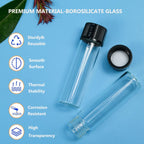 4ML Small Clear Glass Vials with Screw Caps, 20 PCS
