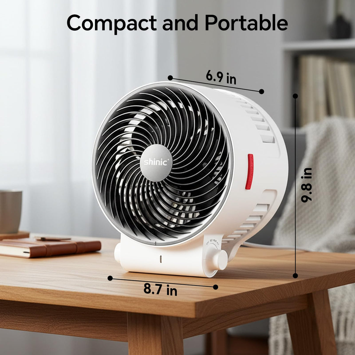2-in-1 Heater and Fan Combo, 1500W Portable Space Heater, White