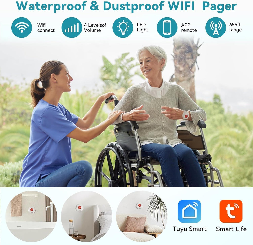 WiFi Caregiver Pager Life Alert Systems for Seniors No Monthly Fee App Control Medical Alert Systems for Seniors
