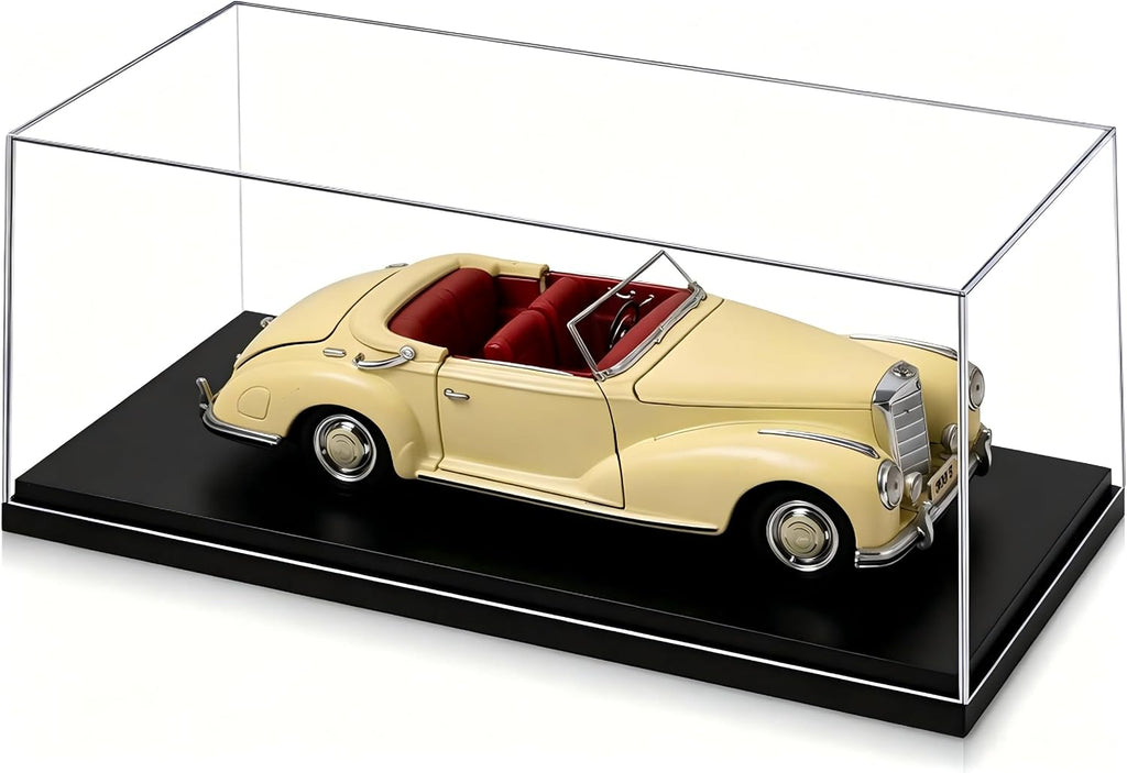 1:18 No Assembly Diecast Display Case with Plastic Base Acrylic Model Car Display Boxes - Dustproof Showcase for