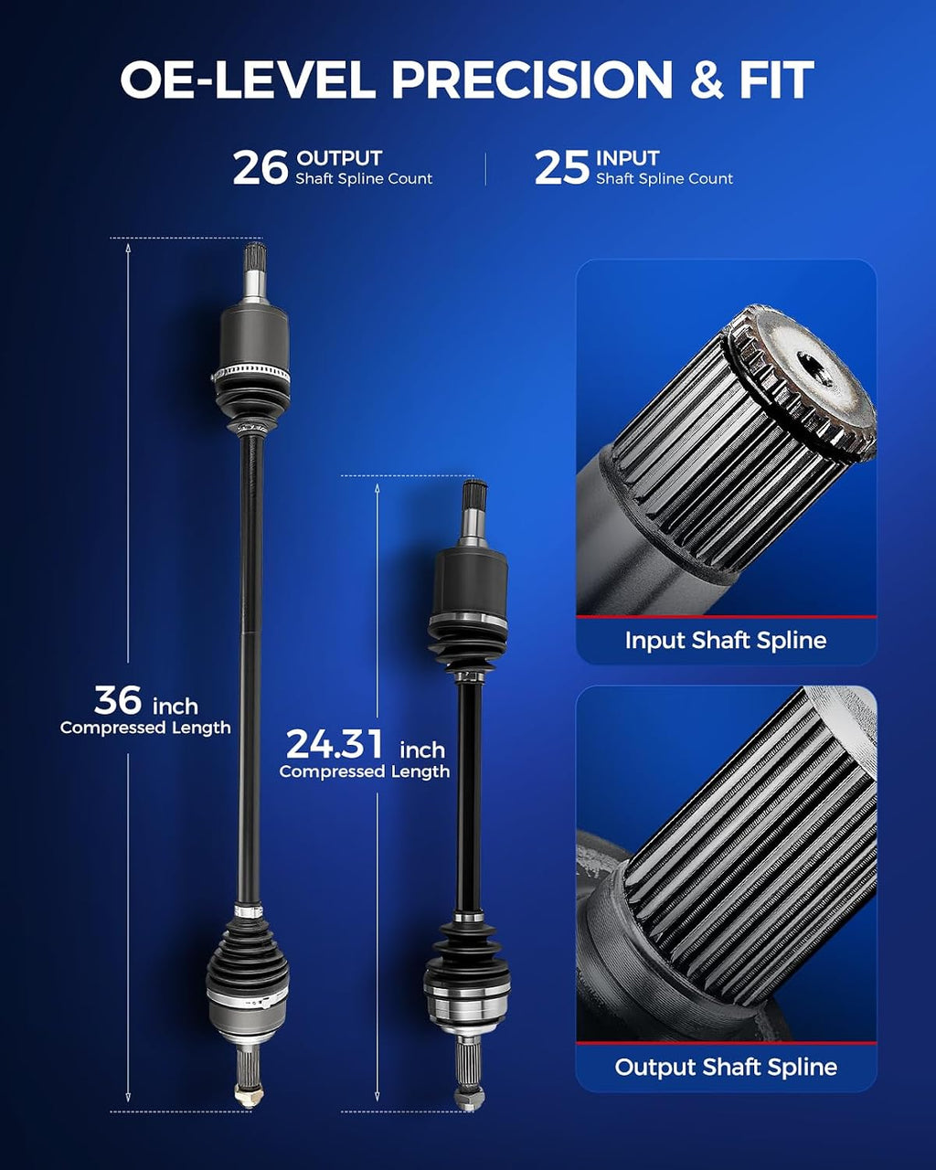 KAX CV Axle Front Driver and Passenger Side Fit for Honda Civic 2006-2015