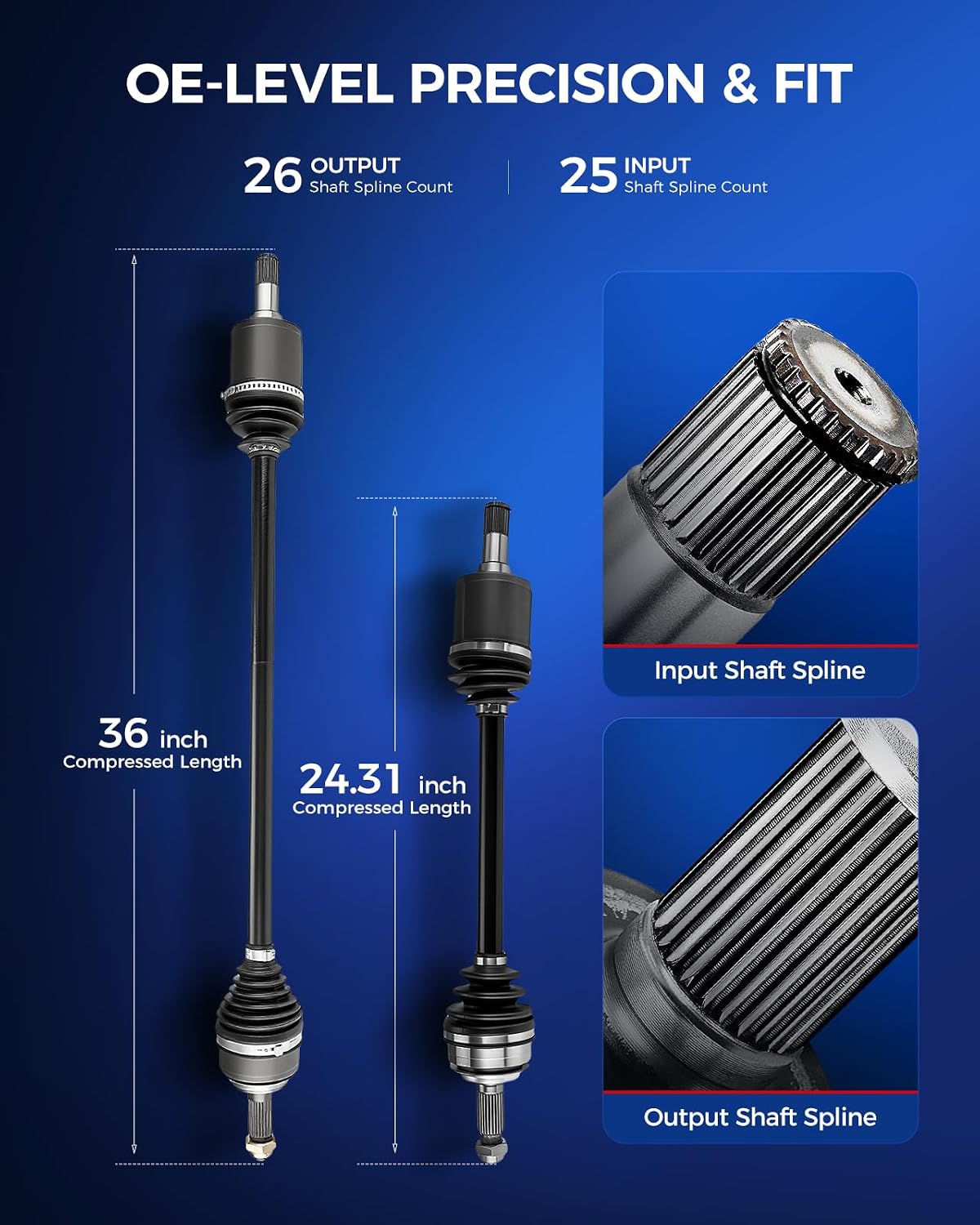 KAX CV Axle Front Driver and Passenger Side Fit for Honda Civic 2006-2015