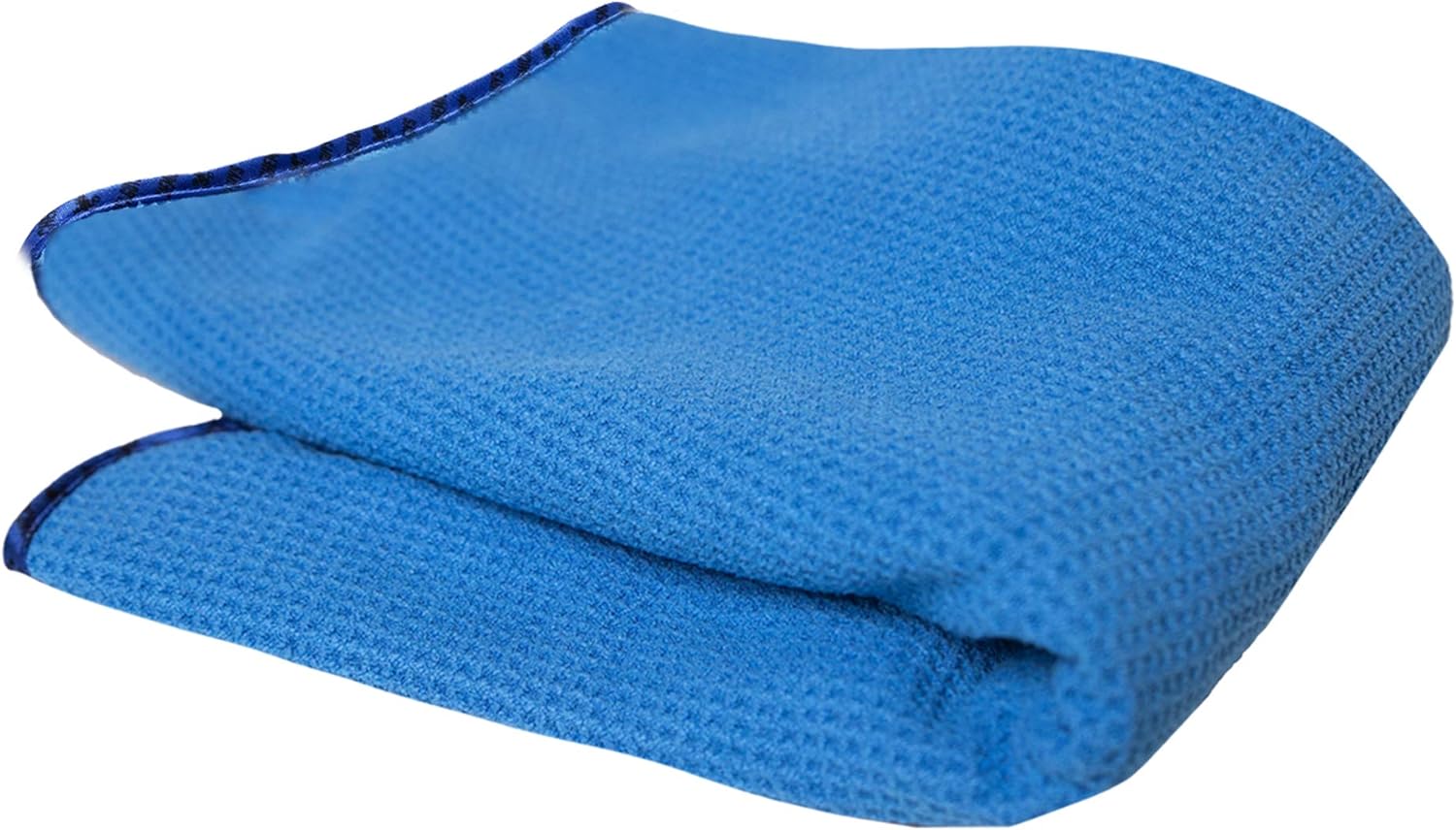 Waffle Weave Glass Cloth Microfiber Towel, Blue, 24 x 16 | Waffle-weave towel wipes glass, mirrors and windows