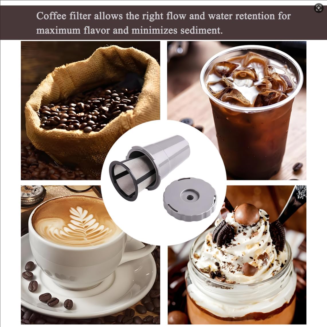 for Keurig My K-Cup Reusable Coffee Filter, Brew Coffee or Tea, Fits K10 K15 K40/45 K55 K60/65 K70/75/79 Series with