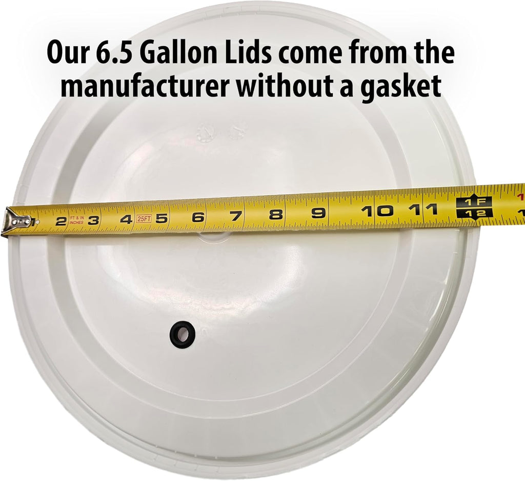 6.5 Gallon Plastic Drilled and Grommeted Lid Fits 6.5 Gallon Fermenters