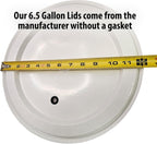 6.5 Gallon Plastic Drilled and Grommeted Lid Fits 6.5 Gallon Fermenters