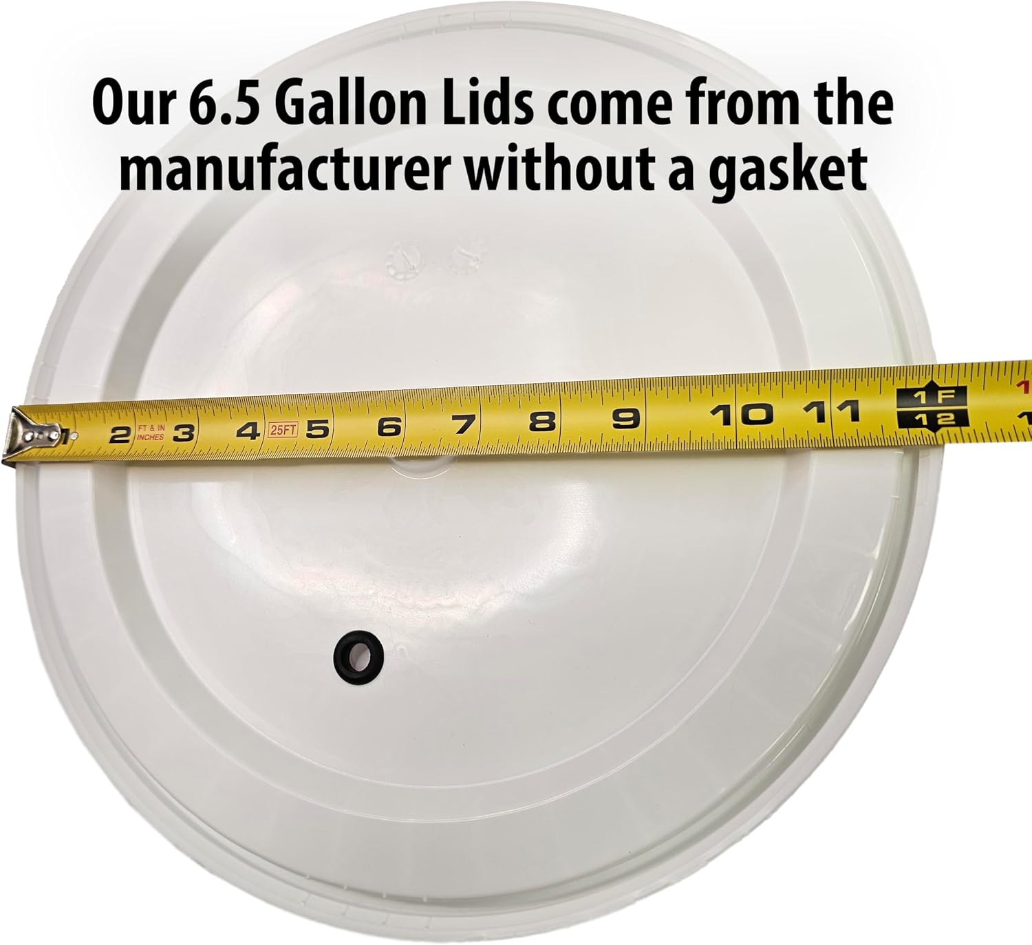 6.5 Gallon Plastic Drilled and Grommeted Lid Fits 6.5 Gallon Fermenters