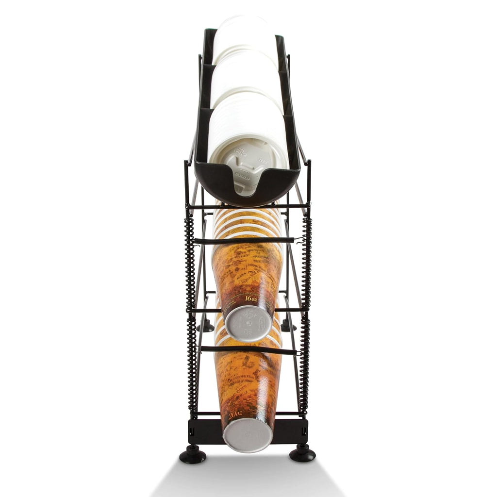 San Jamar 3-Tier Two-Cup Dispenser Rack, 8-44 oz, Adjustable Coils