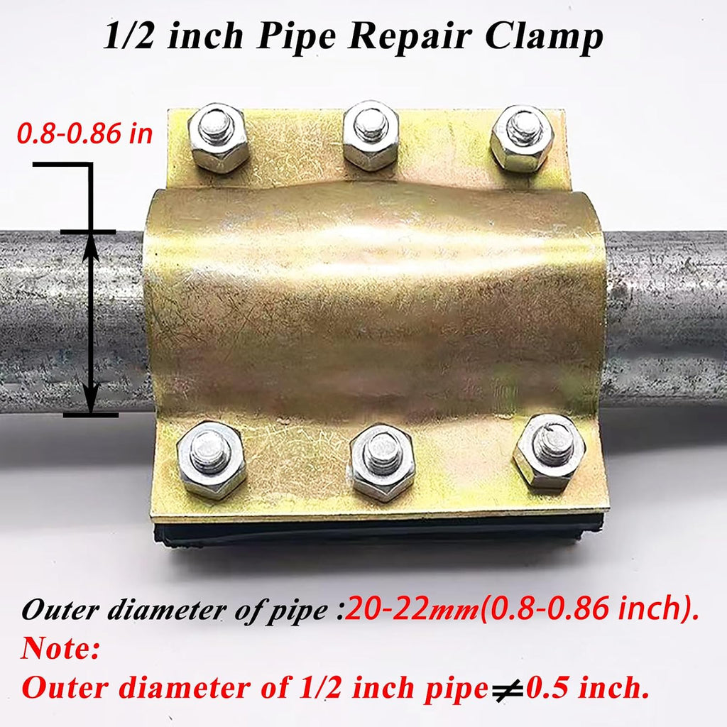 Water Pipe Repair Clamp,Outer Diameter of The Applicable Pipe is 0.79-0.86 inch,Leak Sealer for Pipes and