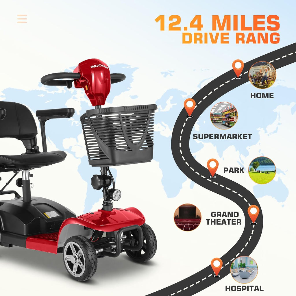 4-Wheel Mobility Scooter for Seniors, Adults, Elderly