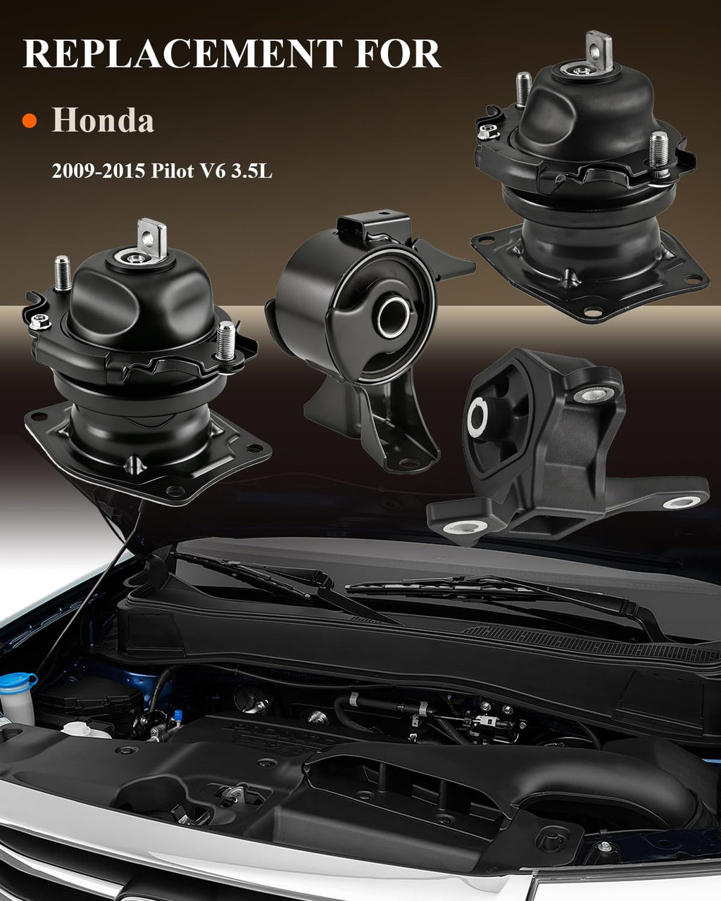 4Pcs Engine Motor Mount & Trans Mount Kit for Honda Pilot 2009-2015 V6 3.5L