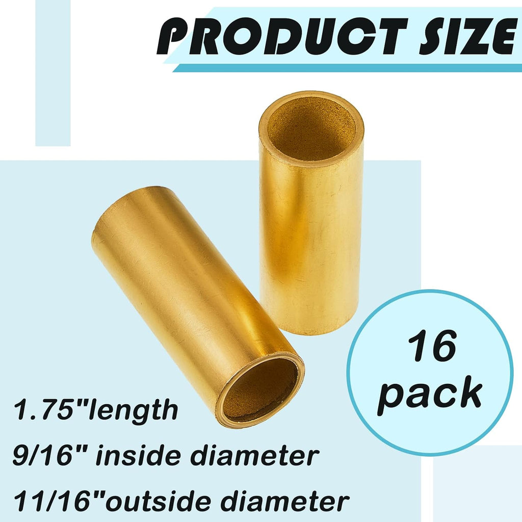 16 Pcs Trailer Spring Bushing Kit Brass for Axle Double Eye Leaf