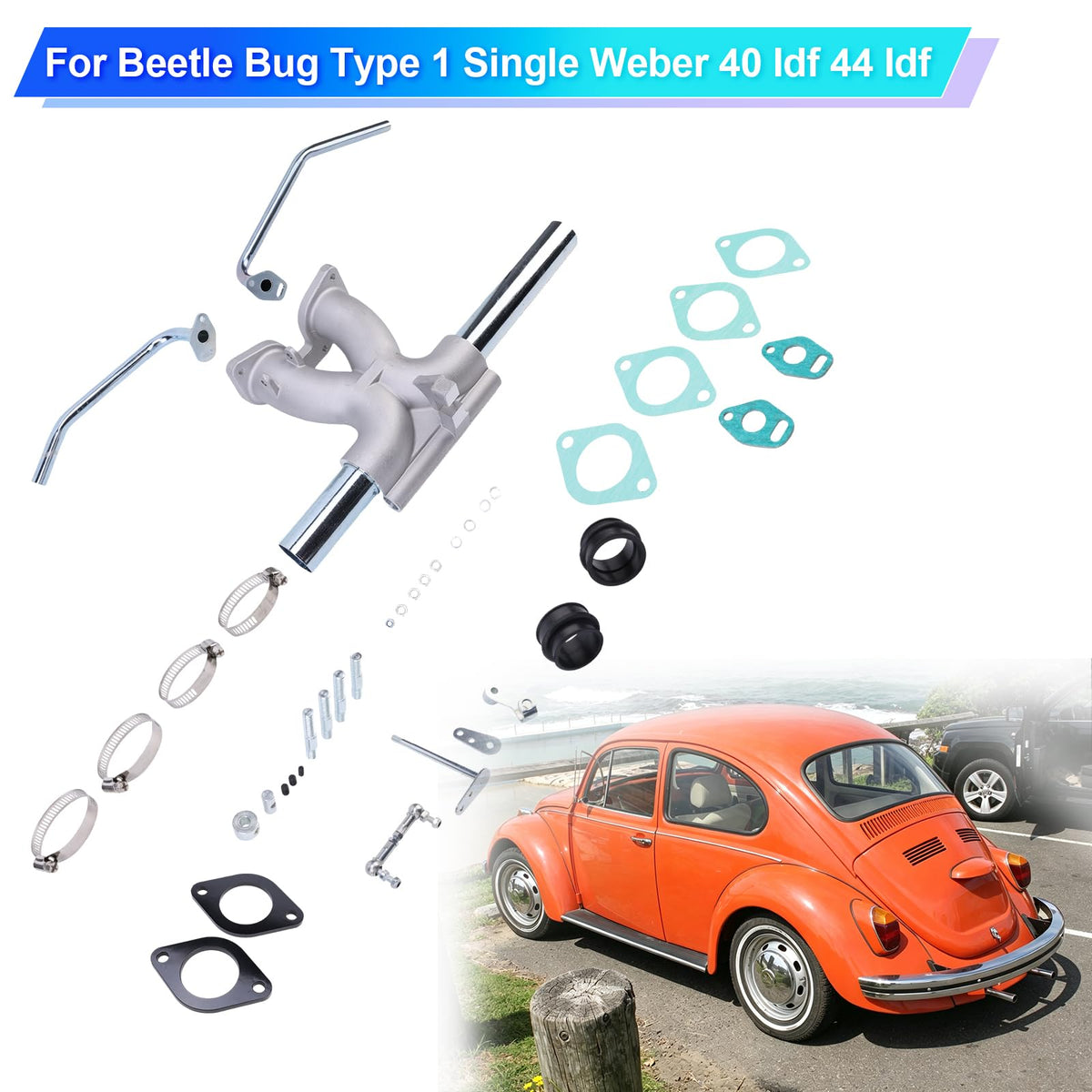 Manifold Kit for Vw Beetle Bug Type 1 Single Weber 40 Idf 44 Idf