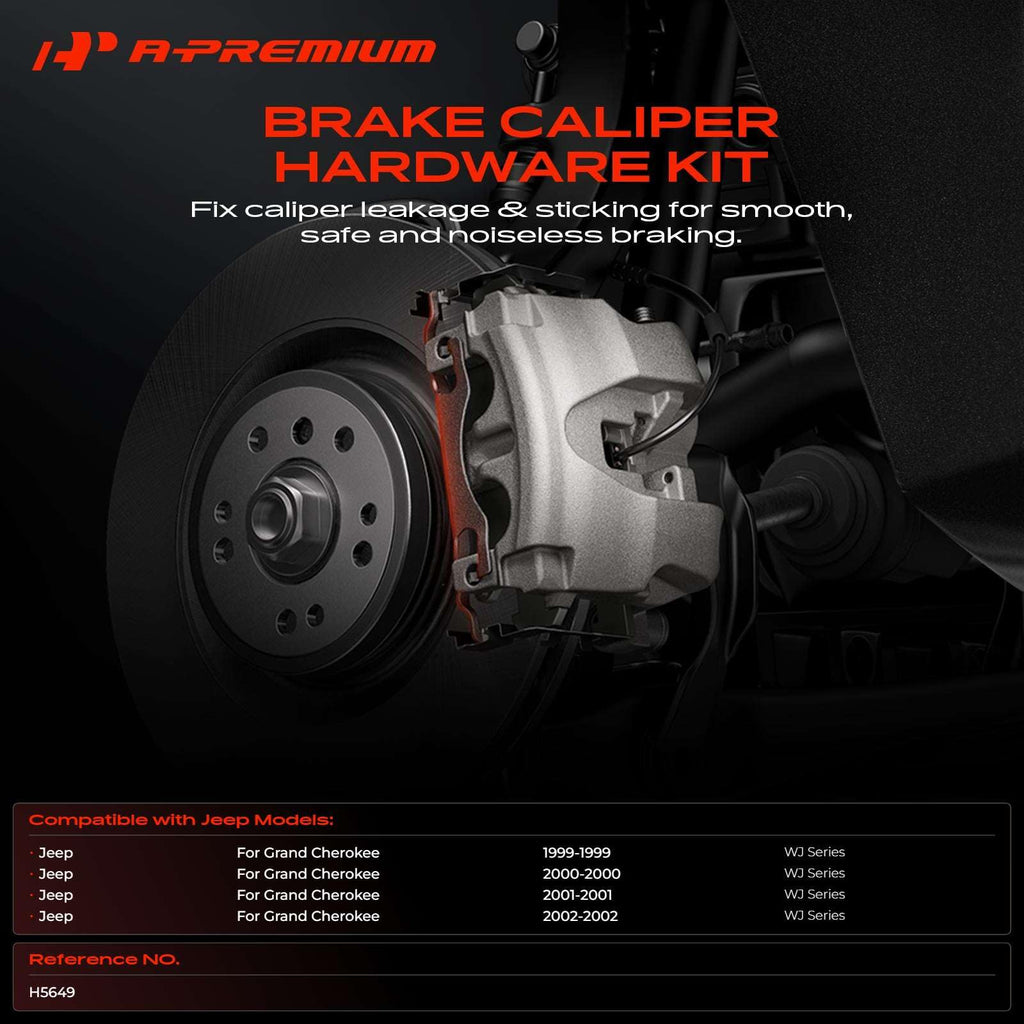A-Premium Front Disc Brake Hardware Kit Compatible with Jeep Models