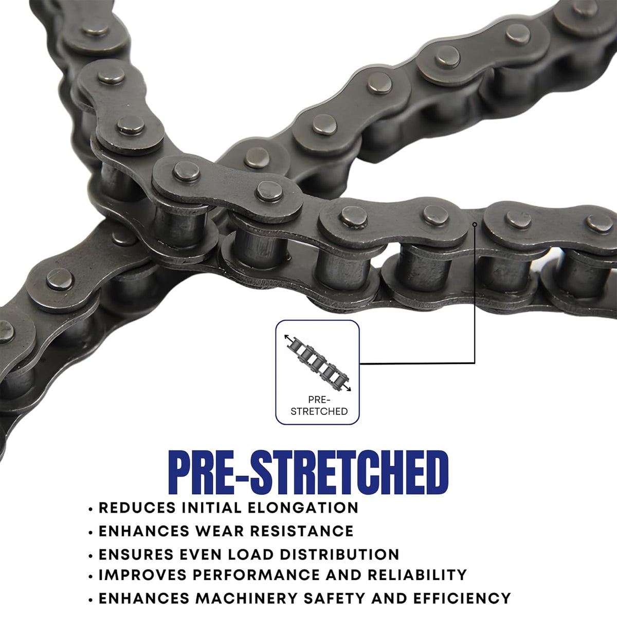 Jeremywell 50 Roller Chain 10 Feet with 2 Connecting Links