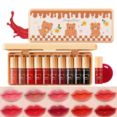 10 Colors Lip Gloss Set, Lip Stain Long Lasting Waterproof, Lip Tint Stain, Korean Lip Tint, Lip Gloss for Women, Lip