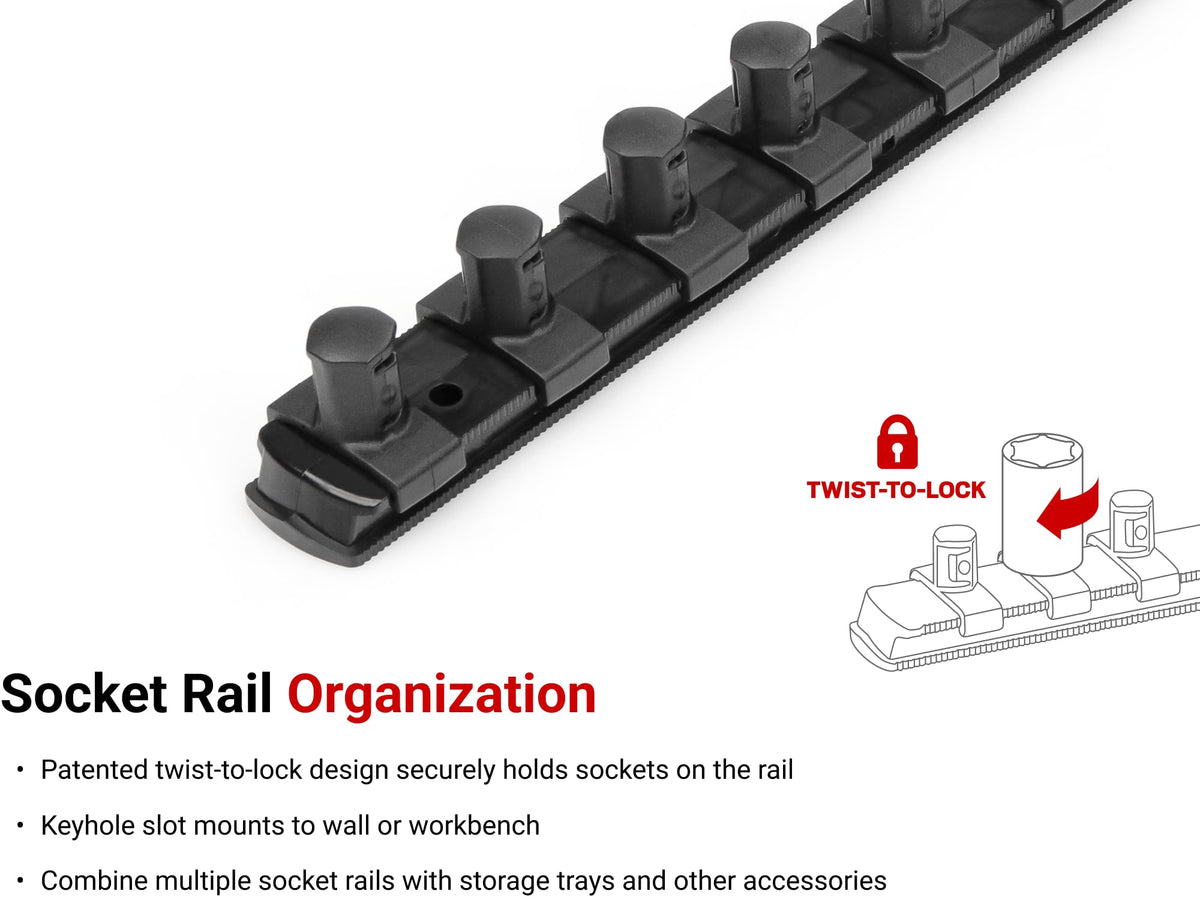 TEKTON 3/4 Inch Drive x 18 Inch Socket Rail | OSR33210
