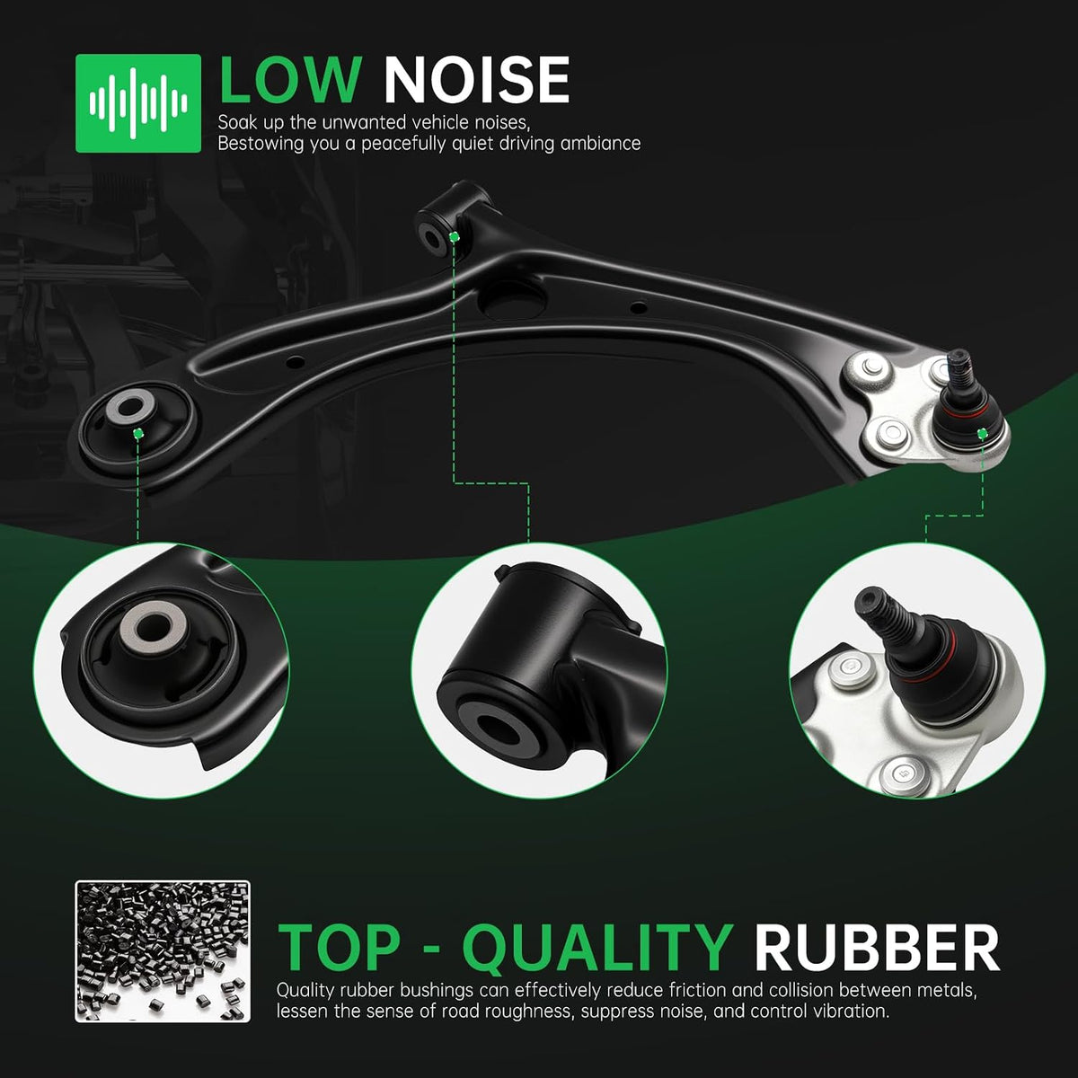 AUQDD 2Pc Suspension Front Lower Control Arm and Ball Joint Assembly Compatible With 2016-2019 2020-2022 Ho-nda HR-V (Replace # K623316 K623315 51360T7WA00 51350T7WA00)