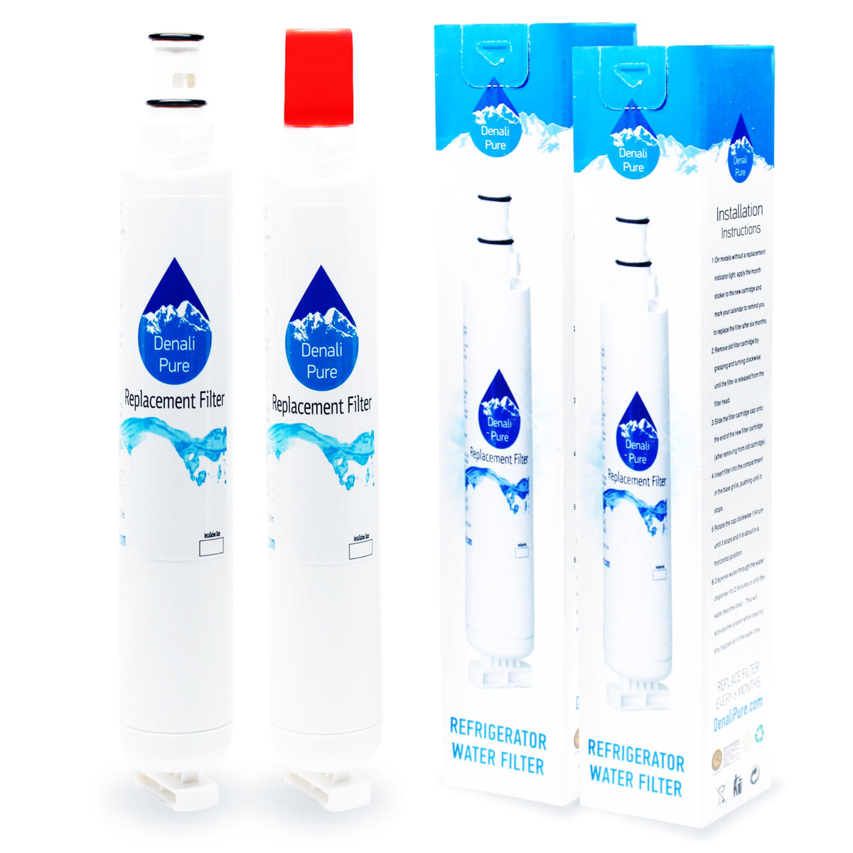 2-Pack Replacement for Whirlpool 4396701 Refrigerator Water Filter