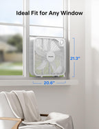 3-Speed, 20-Inch Box Fan for Bedroom, 5 Blades, 2295 CFM, White