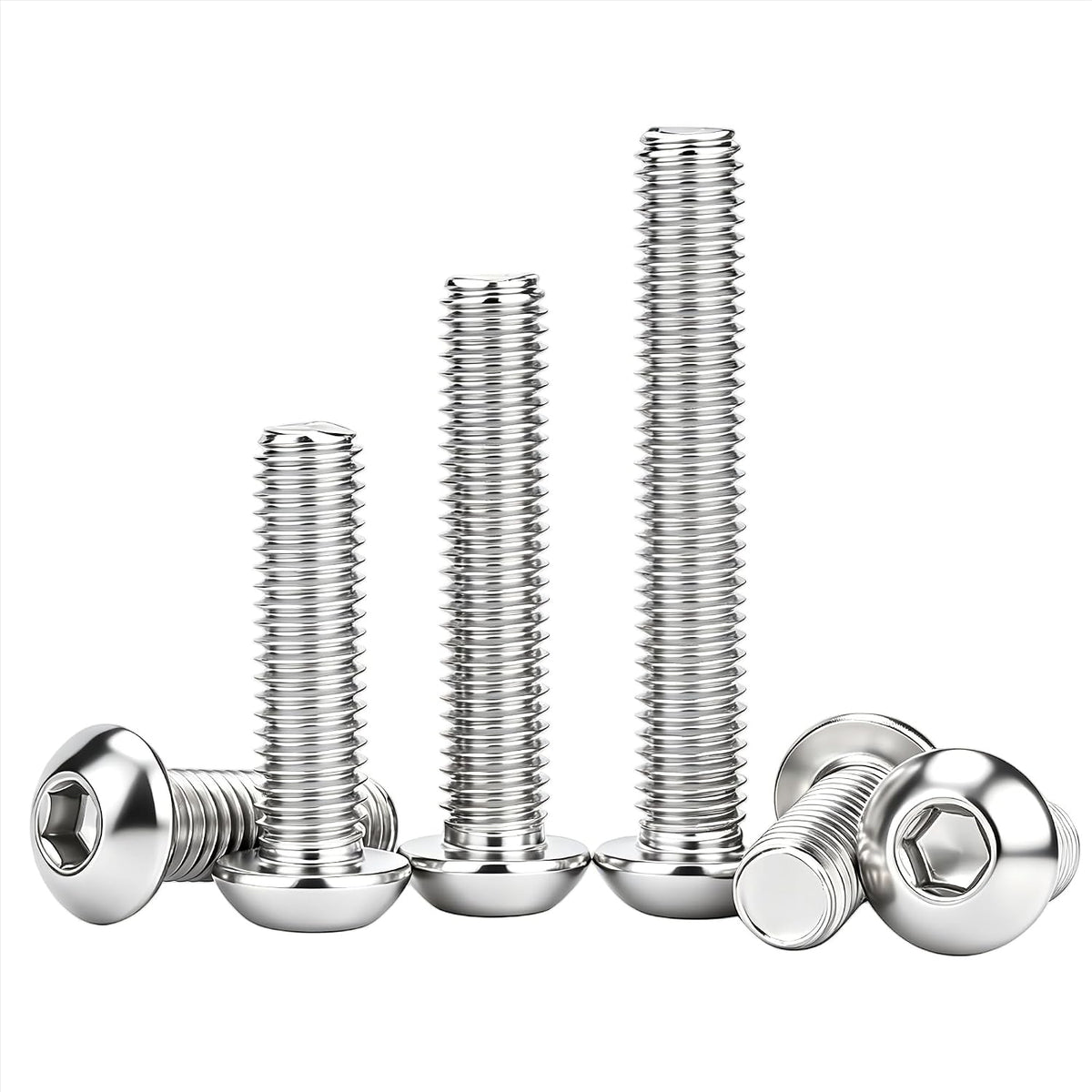 2Pcs M12-1.75x60mm Button Head Socket Cap Bolts Screws with Hex Wrench