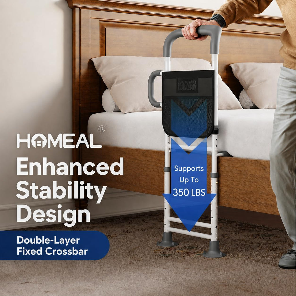 Bed Rails for Elderly Adults Safety - Adjustable Bed Assist Rails for Seniors, Adult Bed Guard Rail with Non-Slip